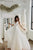 Simple A-Line V-Neck Backless Sweep Train White Chiffon Beach Wedding Dress OHD262