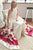 Mermaid Jewel Detachable Sweep Train White Printed Satin Prom Dress with Pockets L13