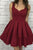 Simple Burgundy Homecoming Dresses Aline Cheap Short Prom Dress Party Dress OHM176