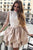 A-Line High Neck Long Sleeves Homecoming Dresses with Appliques OHM020 | Cathyprom