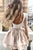 A-Line High Neck Long Sleeves Homecoming Dresses with Appliques OHM020 | Cathyprom