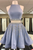 Two Pieces Halter Satin With Rhinestone Short Homecoming Dress OHM061 | Cathyprom