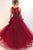 Beautiful A Line Round Neck Burgundy Appliques Prom Dresses OHC155 | Cathyprom
