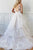 Charming A Line V Neck Sleeveless White Organza Wedding Dresses with Ruffles Appliques OHD109 | Cathyprom