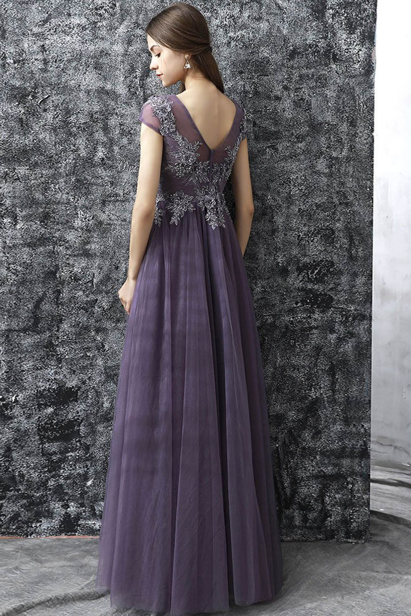 A Line Grey Purple Tulle See Through Long Spring Senior Prom Dress Wit cathyprom A Line Grey Purple Tulle See Through Long Spring Senior Prom Dress Wit cathyprom