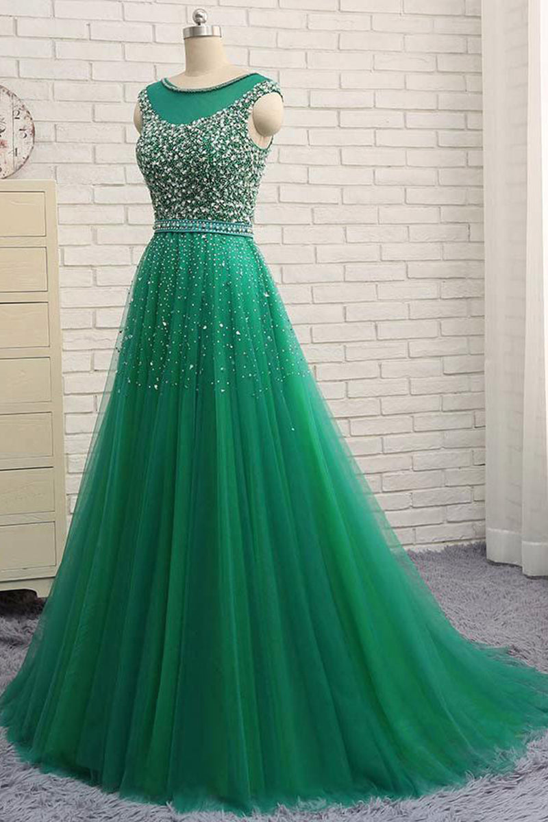 Shinning A Line Green Tulle Sequins Long Evening Dress Long Winter For cathyprom Shinning A Line Green Tulle Sequins Long Evening Dress Long Winter For cathyprom
