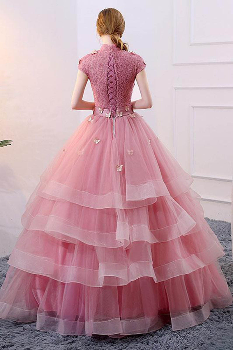 Spring-Pink-Tulle-A-Line-Long-