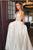 Sparkly A Line Deep V Neck Sweep Train Backless Sleeveless Sequins Wedding Dress OHD093 | Cathyprom