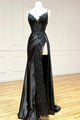 V Neck Black Mermaid Lace  Black Mermaid Lace Formal Evening Dresses ZXS2535