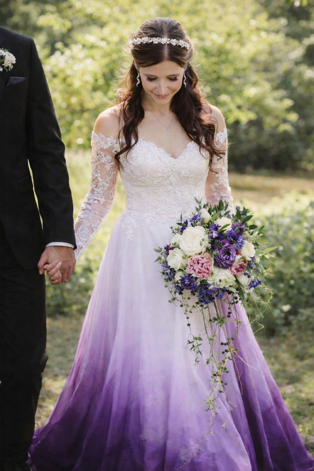 Purple Gradient Wedding dresses Lace Wedding Dresses cathyprom Purple Gradient Wedding dresses Lace Wedding Dresses cathyprom