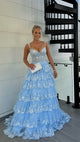 Off The Shoulder Lace Sequin Prom Dress With Ruffle Skirt  ZXS2537