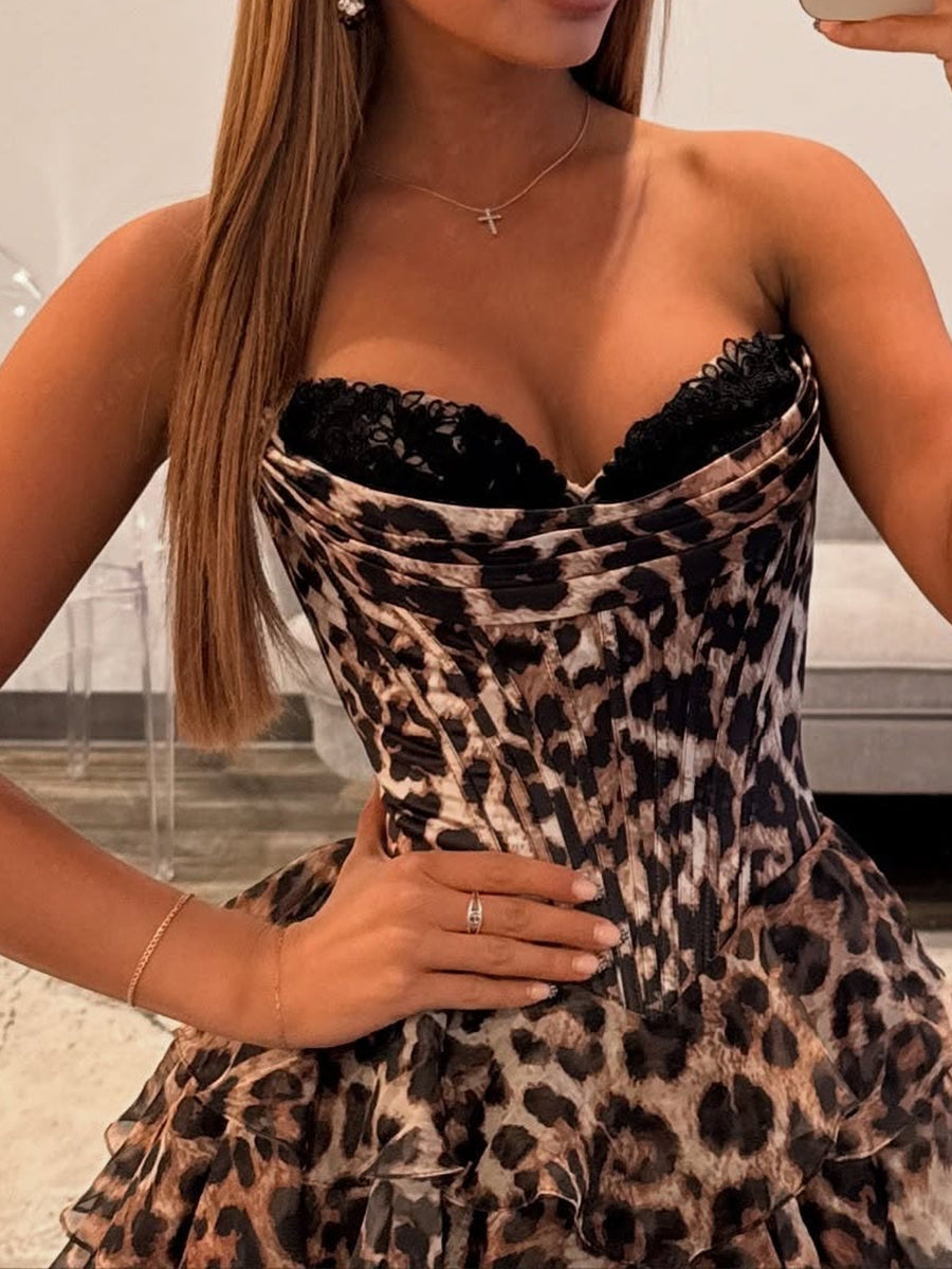 leopard print graduation dress Lady Black Tie - 42370 - Ava Presley - Leopard Print Ball Gown