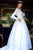 A-Line Bateau Backless Satin Wedding Dress with Pockets Sleeves OHD011 | Cathyprom