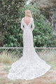 Mermaid V-Neck Backless Long Sleeves Lace Wedding Dress OHD022 | Cathyprom