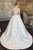 A-Line V-Neck Open Back Sweep Train White Satin Wedding Dress with Beading Pockets OHD007 | Cathyprom