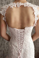 Mermaid Scoop Open Back Sweep Train Ombre Wedding Dress with Appliques Beading OHD025 | Cathyprom