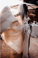 Modest Sweetheart Court Train Sleeveless Tulle Wedding Dress with Appliques OHD118 | Cathyprom