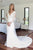 Mermaid V-Neck Long Sleeves Sweep Train Wedding Dress with Appliques OHD243