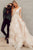 A-Line V-Neck Long Sleeves Sweep Train Wedding Dress with Appliques OHD087 | Cathyprom