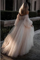 A-Line Off-the-Shoulder Long Sleeves Wedding Dress with Appliques OHD088 | Cathyprom