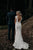 Mermaid V-Neck Cap Sleeves Backless Sweep Train Lace Wedding Dress Bohemian Wedding Dress OHD239