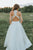 Two Piece Jewel Open Back Lace Top Floor Length Wedding Dress with Beading Pockets OHD249
