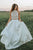 Two Piece Jewel Open Back Lace Top Floor Length Wedding Dress with Beading Pockets OHD249