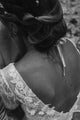 A-Line V-Neck Long Sleeves Sweep Train Appliqued Backless Bohemian Wedding Dress OHD245