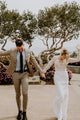 Mermaid V-Neck Long Sleeves Floor-Length Lace Wedding Dress with Split OHD250