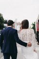 Mermaid V-Neck Long Sleeves Floor-Length Lace Wedding Dress with Split OHD250