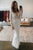 Mermaid V-Neck Long Sleeves Floor-Length Lace Wedding Dress with Split OHD250