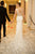 Mermaid/Trumpet V-Neck Sweep Train Appliqued Long Tulle Wedding Dress Bridal Gown OHD244