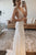 Mermaid V-Neck Backless Sweep Train Lace Bohemian Wedding Dress with Split OHD263