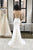 Mermaid V-Neck Backless Sweep Train Wedding Dress with Appliques OHD259