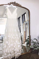 A-Line V-Neck Backless Floor-Length Wedding Dress with Appliques OHD251
