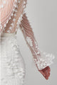 Mermaid V-Neck Long Sleeves Sweep Train Lace Bohemian Wedding Dress with Split OHD269