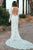 Mermaid V-Neck Long Sleeves Open Back White Lace Wedding Dress OHD252