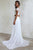 Two Piece Round Neck Cap Sleeves Beach Wedding Dress with Lace OHD257