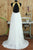 Simple A-line Round Neck Sweep Train Open Back White Prom Dress with Sequins LPD43 | Cathyprom