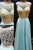 A-line Jewel Illusion Back Floor Length Light Blue Prom Dress with Beading P91 | Cathyprom