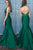 Mermaid Halter Sleeveless Sweep Train Backless Green Prom Dress with Lace Beading P84 | Cathyprom