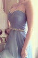 A-line  Blue Sweetheart Beading High Low Sleeveless Prom Dress P51