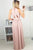 A-Line Jewel Floor-Length Blush Chiffon Prom Dress with Keyhole OHC053 | Cathyprom