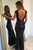 Mermaid Bateau Backless Floor-Length Black Sequined Prom Dress OHC055 | Cathyprom