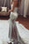 Mermaid Sweetheart Sweep Train Grey Satin Prom Dress with Beading L24