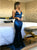 Mermaid Spaghetti Straps Sweep Train Royal Blue Prom Dress OBT001 | Cathyprom