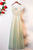 A-Line Crew Floor-Length Sage Tulle Sleeveless Prom Dress with Appliques Q86