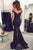 Mermaid Off-the-Shoulder Black Stretch Satin Prom Dress with Sequins Q61