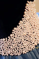 Ball Gown Sweetheart Court Train Navy Blue Lace Prom Dress with Beading Q47