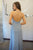 A-Line Spaghetti Straps Light Sky Blue Open Back Prom Dress with Beading Q44